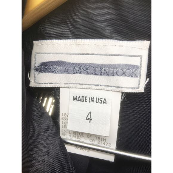 Vintage Jessica McClintock Black Velvet Green Raw Silk Gown w/ Tule Slip Size 4 - Picture 4 of 12